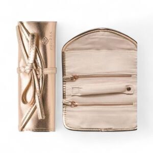 Kendra Scott Travel Rolled Jewelry Case Rose Gold | Metallic NEW NWT